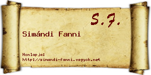 Simándi Fanni névjegykártya
